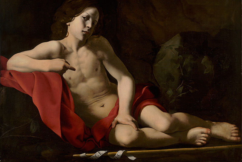 The Young Saint John in the Wilderness oil on canvas painting by Giovanni Battista Caracciolo